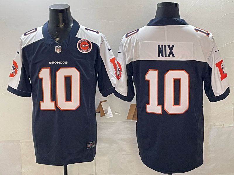 Men 2026 Denver Broncos #10 Nix blue white three generations Nike Limited NFL Jersey style 005->denver broncos->NFL Jersey